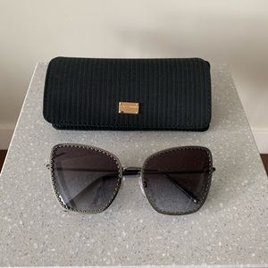 NWT Dolce&Gabbana DG2212 Cat Eye Sunglasses Gunmetal